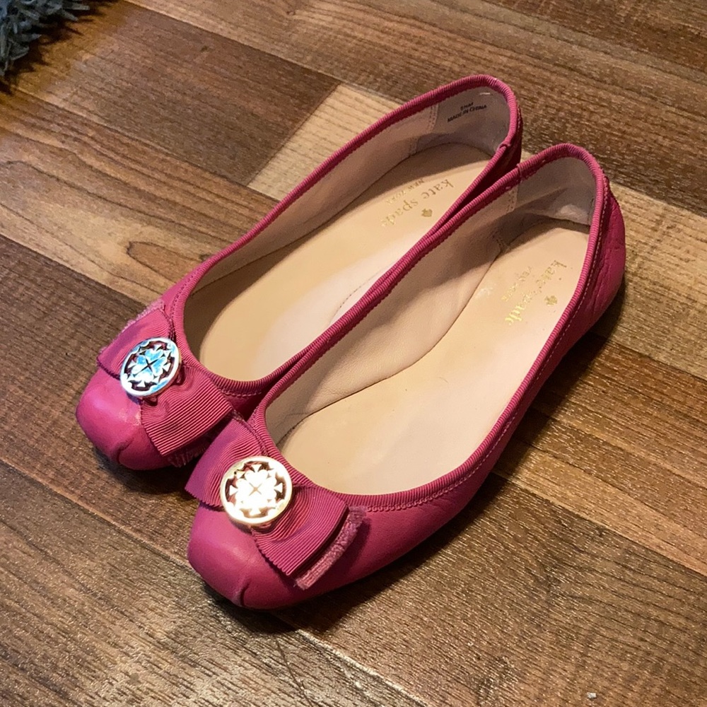Kate Spade Rose Loafers with Bow Accent